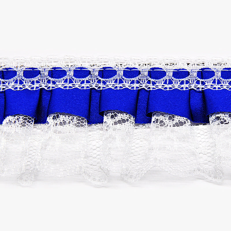 Gathered Lace with Satin Edge - 2" Width (50 Yard Roll) - PB-200-04 Navy