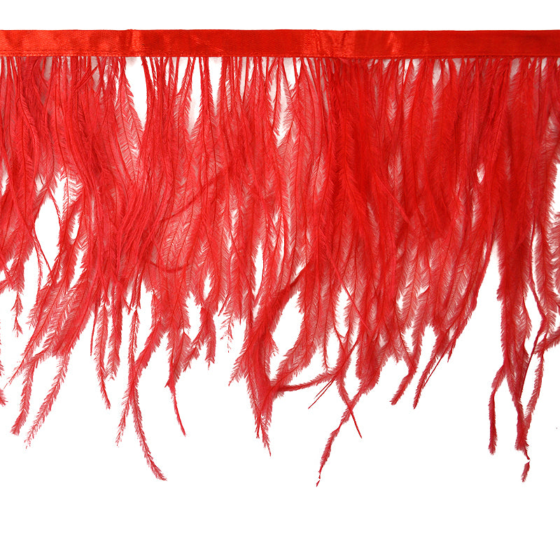 Belagio Enterprises - 6-inch Ostrich Feather Trim (11 Yard Bolt) - B-1139-22 Red