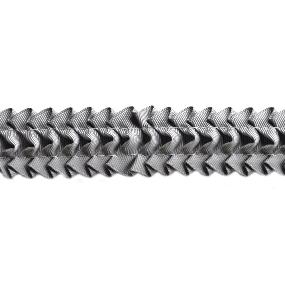 Belagio Enterprises - 1 1/2-Inch Pleated Ruffle Grosgrain Ribbon (25 Yard Roll) - BF-1301-49 Grey