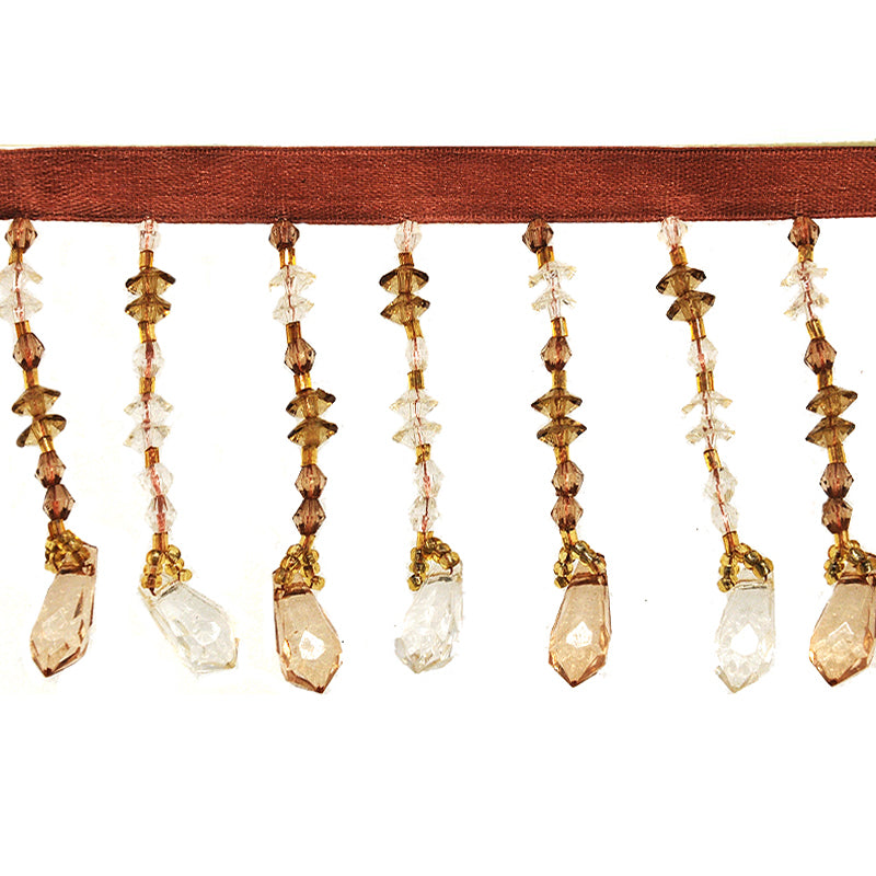 Beaded Fringe - 2 1/2" width (15 Yard Roll) - BB-905-16/24 Tan and Beige