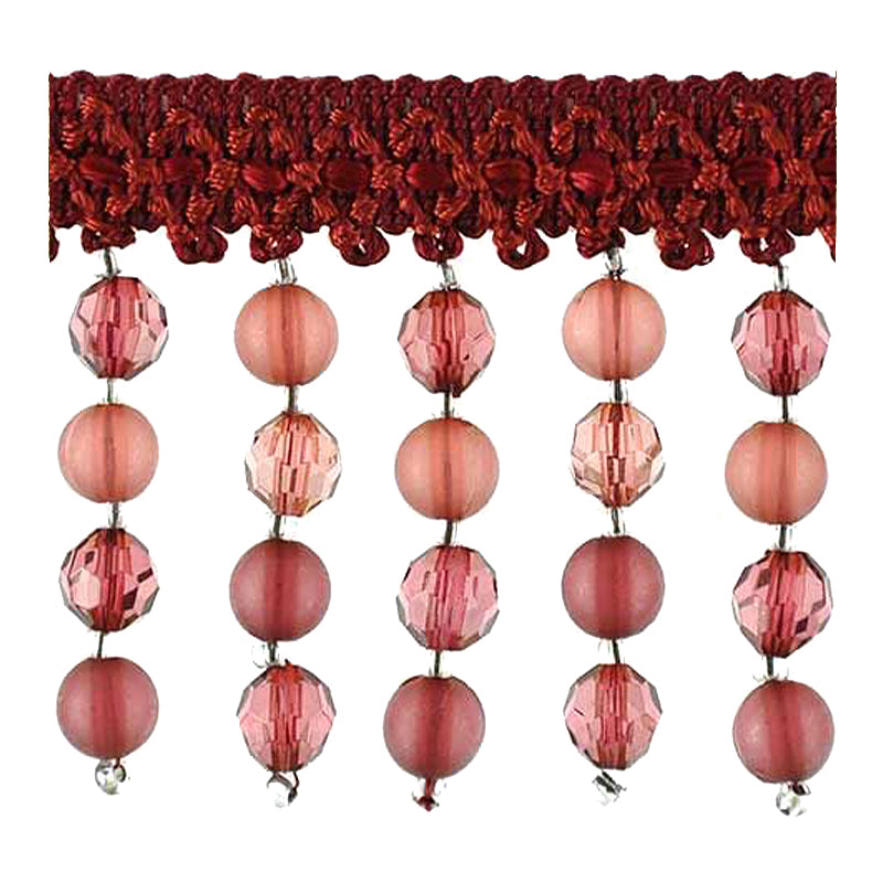 Fascination Collection - 2 1/4" length BEADED FRINGE (15 Yard Roll) - BB-987-17 Wine Red