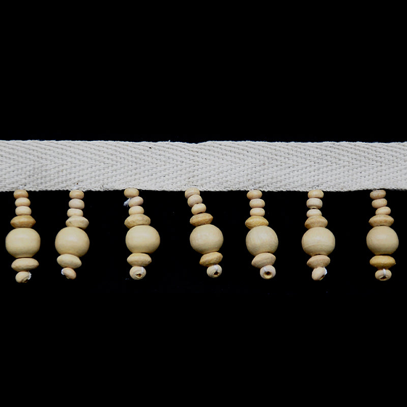 Fantasia Collection - 1 1/2" width BEADED FRINGE (15 Yard Roll) - BB-9910-24 Natural