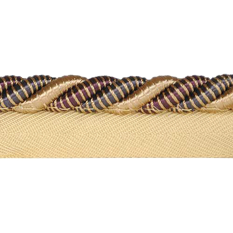 Mulberry Collection - 3/8" Width CORD WITH LIP (25 Yard Roll) - BC-10003-26/61 Purple and Mocha