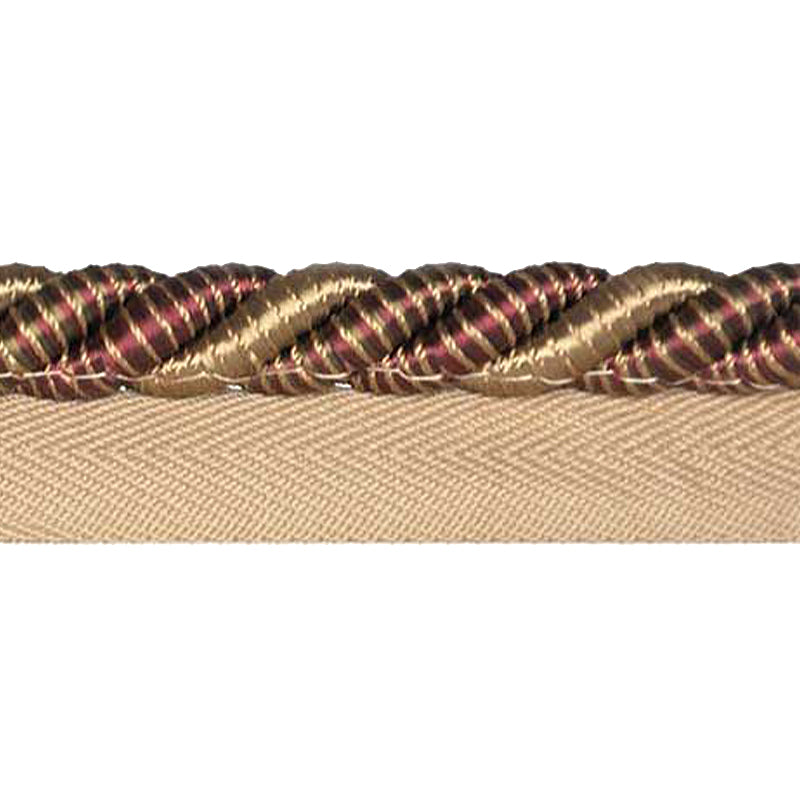 Mulberry Collection - 3/8" Width CORD WITH LIP (25 Yard Roll) - BC-10003-70/38 Eggplant and Toffee