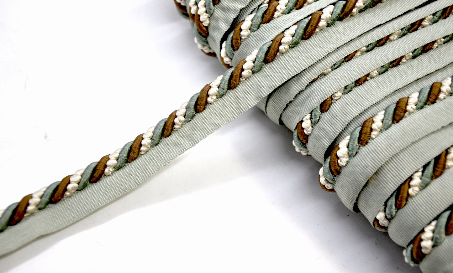 Godiva Collection - 3/8" Width CORD with LIP (50 Yard Roll) - BC-10097-33/28 Turquoise and Beige