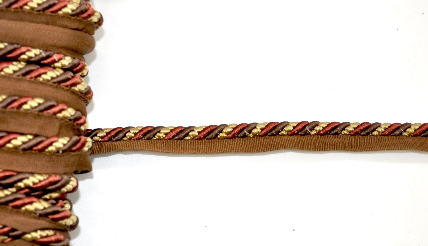Godiva Collection - 3/8" Width CORD with LIP (50 Yard Roll) - BC-10097-88/66 Dark Brick and Chocolate
