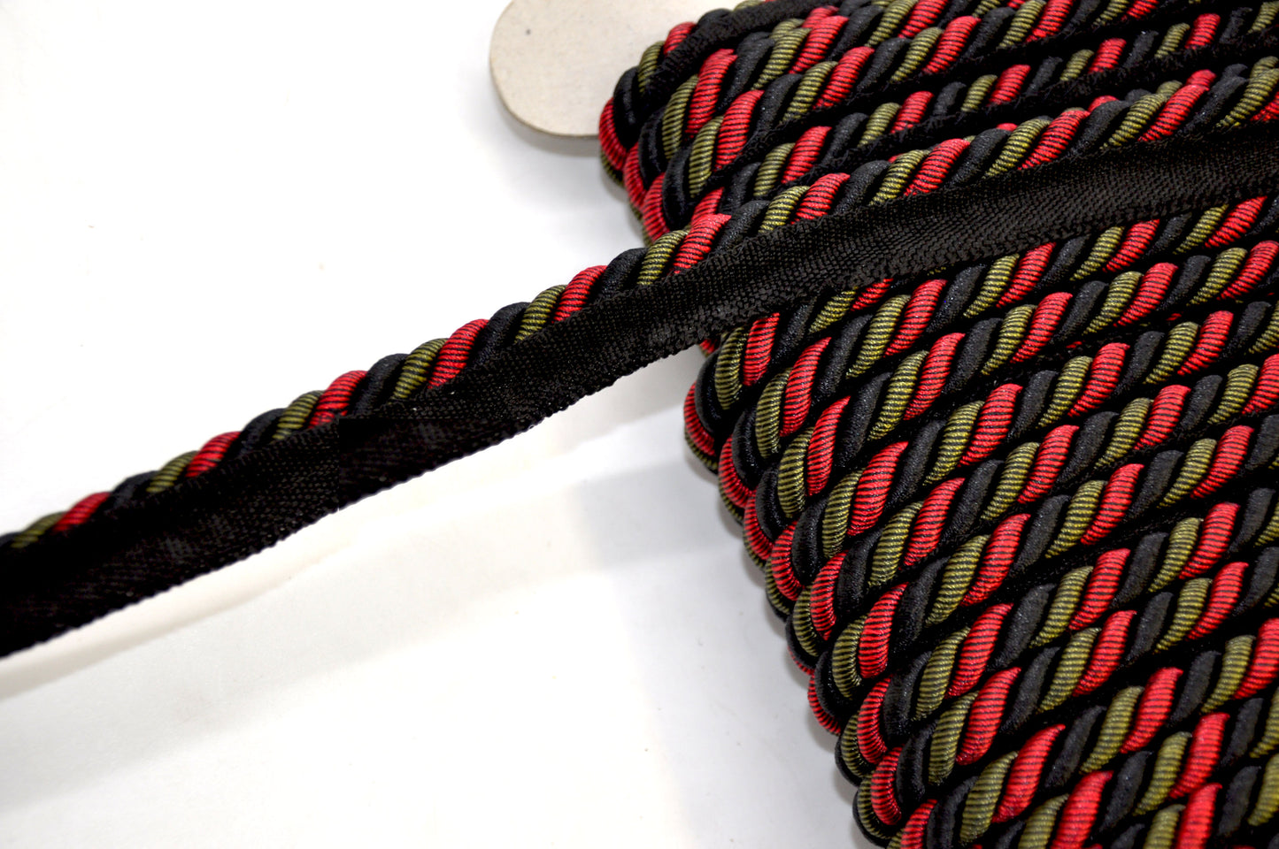 Milante Collection - 3/8" CORD WITH LIP (50 Yard Roll) - BC-1023-02/36 Red and Black