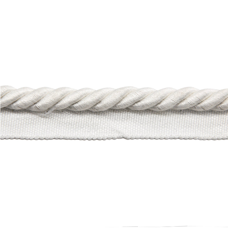 Texture Collection - 3/8" Width Cord with Lip in Cotton (50 Yard Roll) - BC-14000-27 White