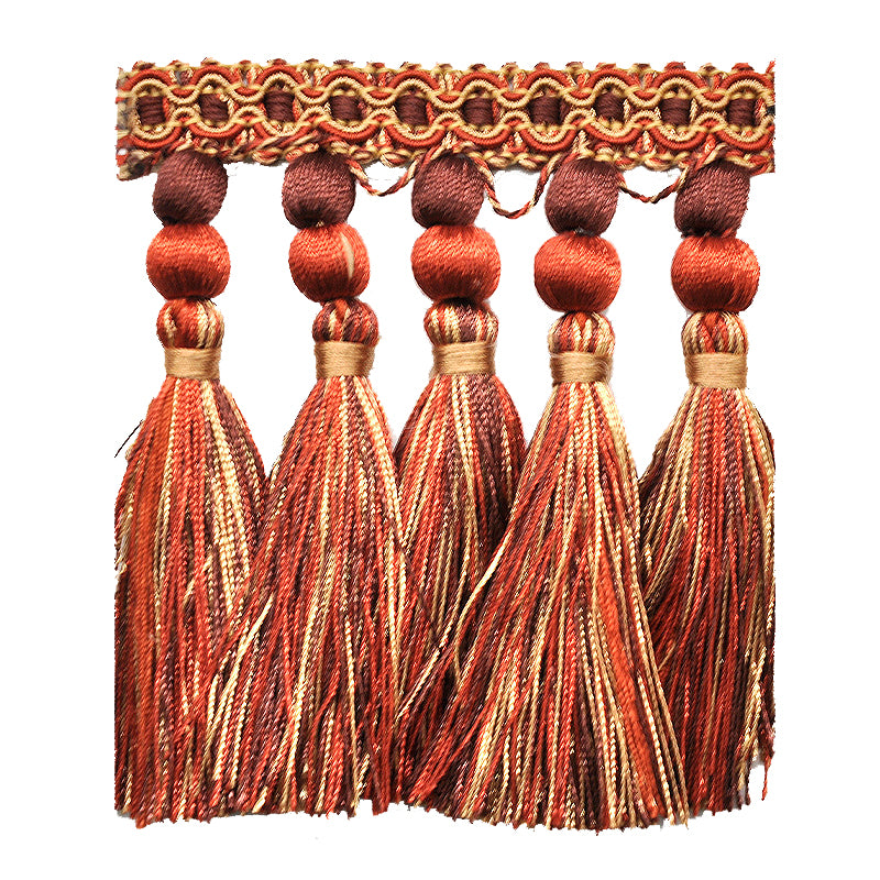 Milante Collection - 4 1/2" Tassel Fringe (25 Yard Roll) - BF-1477-06/18 Brown and Copper