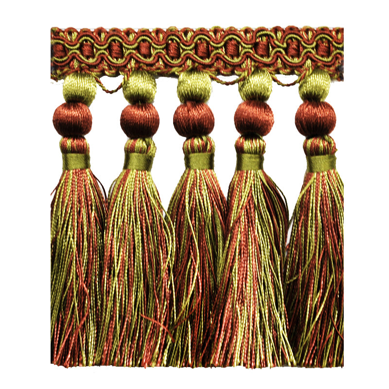 Milante Collection - 4 1/2" Tassel Fringe (25 Yard Roll) - BF-1477-06/36 Brown and Olive
