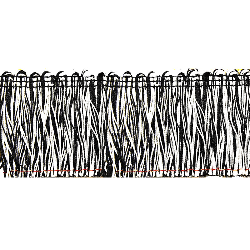 Milante Collection - 2" Brush Fringe (25 YD ROLL) - BF-1480-02/27 Black & White