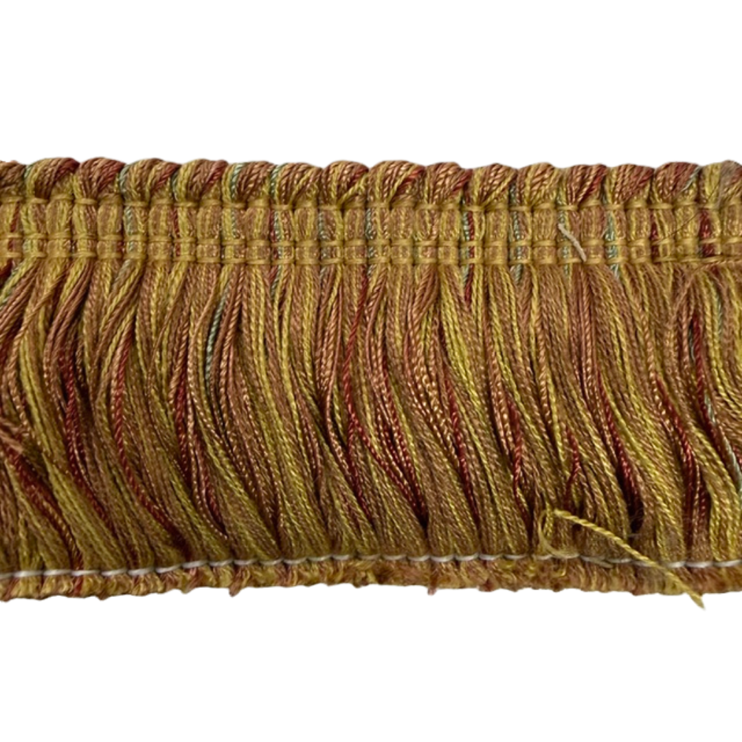 Belagio Enterprises 2-inch Brush Fringe Trim – Sable and Rust – 25 Yard Roll | Style BF-4097