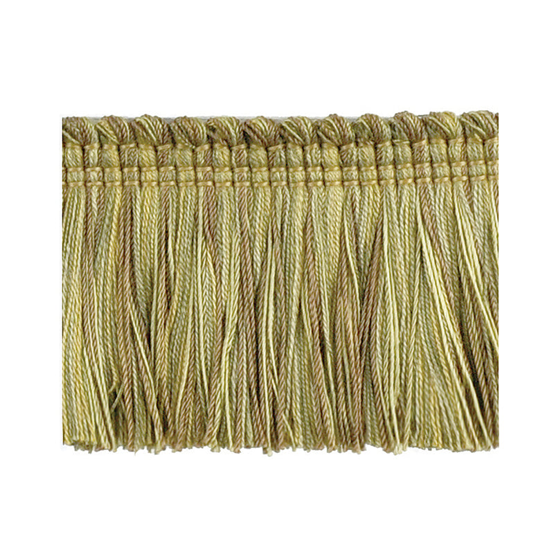 Godiva Collection - 2" Width BRUSH FRINGE (25 Yard Roll) - Moss Green and Mocha