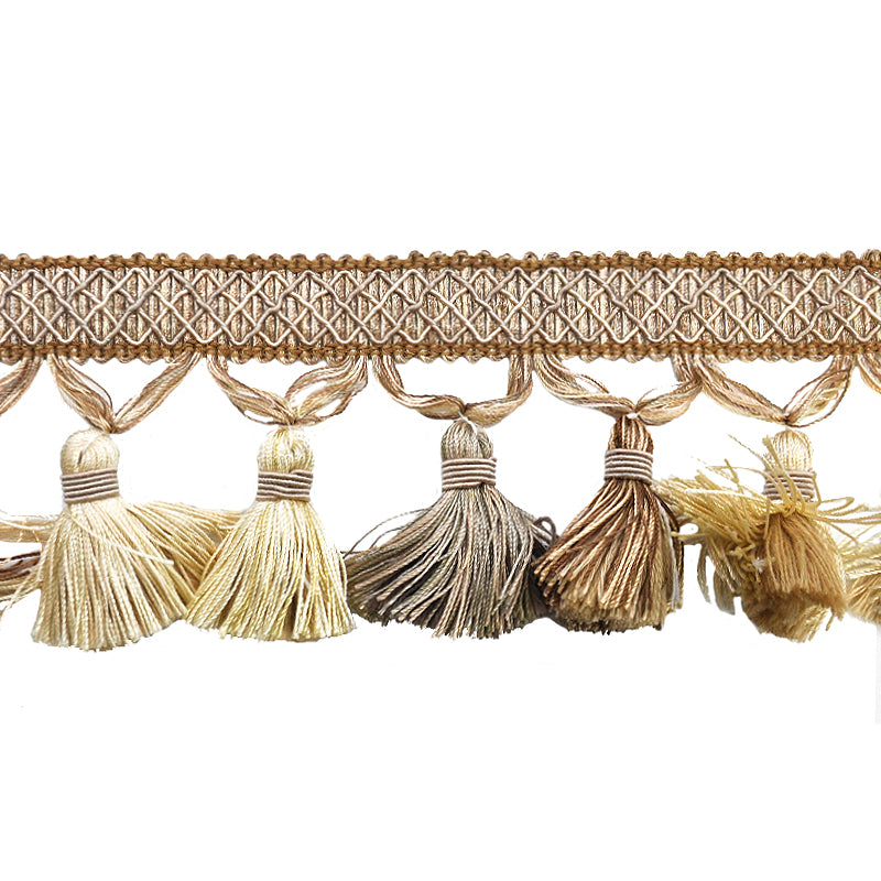 Odyssey Collection - 3 1/2" Tassel Fringe (25 Yard Roll) - BF-4500-28/16 Beige and Brown