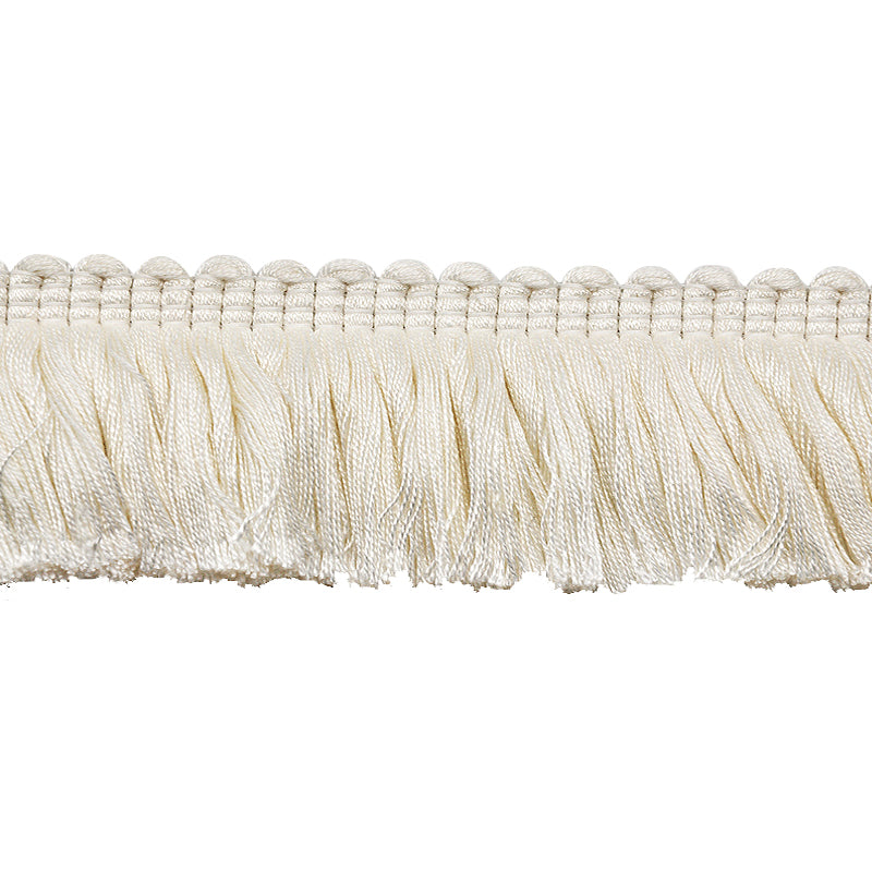 Belagio Enterprises 2-inch White Brush Fringe in Cotton – 25 Yard Roll | Style BF-4700