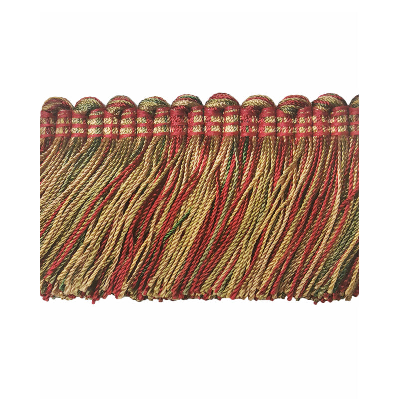 Mulberry Collection - 2" width Brush Fringe (25 Yard Roll) - BF-4004-17/61 Red and Gold