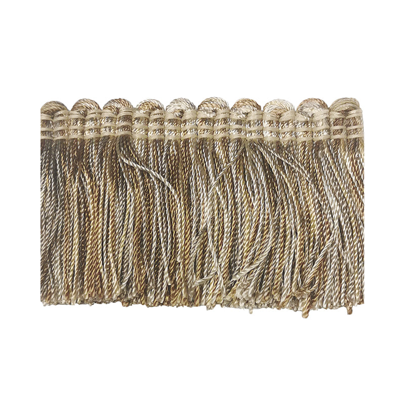 Mulberry Collection - 2" width Brush Fringe (25 Yard Roll) - Gold and Taupe
