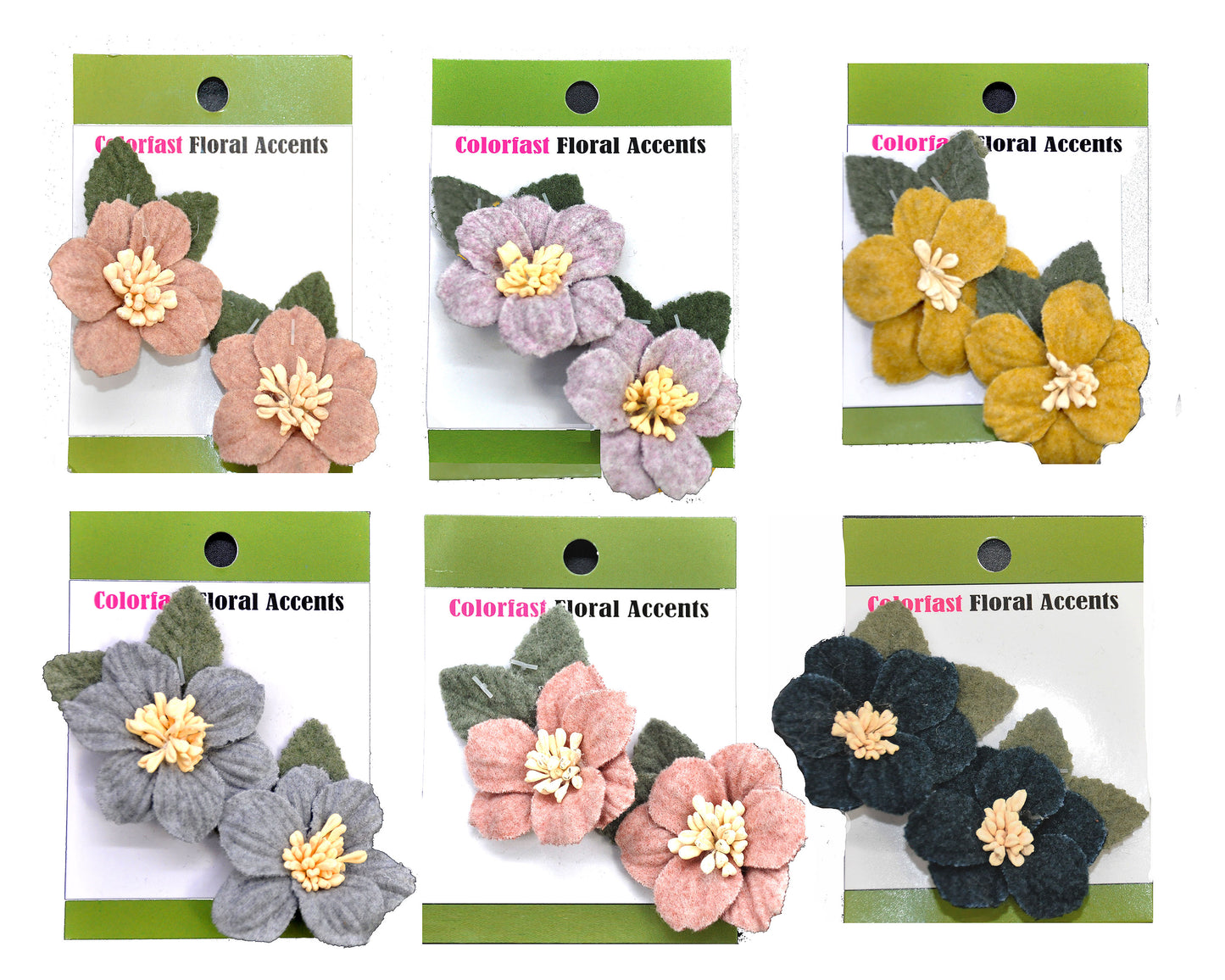 Belagio Enterprises - 2" x 2 1/2" Velvet Flower and Leaves Appliqués (2pcs per Card; 6 Cards Per Order) - BPP-A3-10 Gold