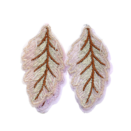 Embroidered Leaf Appliques - 1 1/4" width-BPP-M3-09 (6 Cards Per Order)