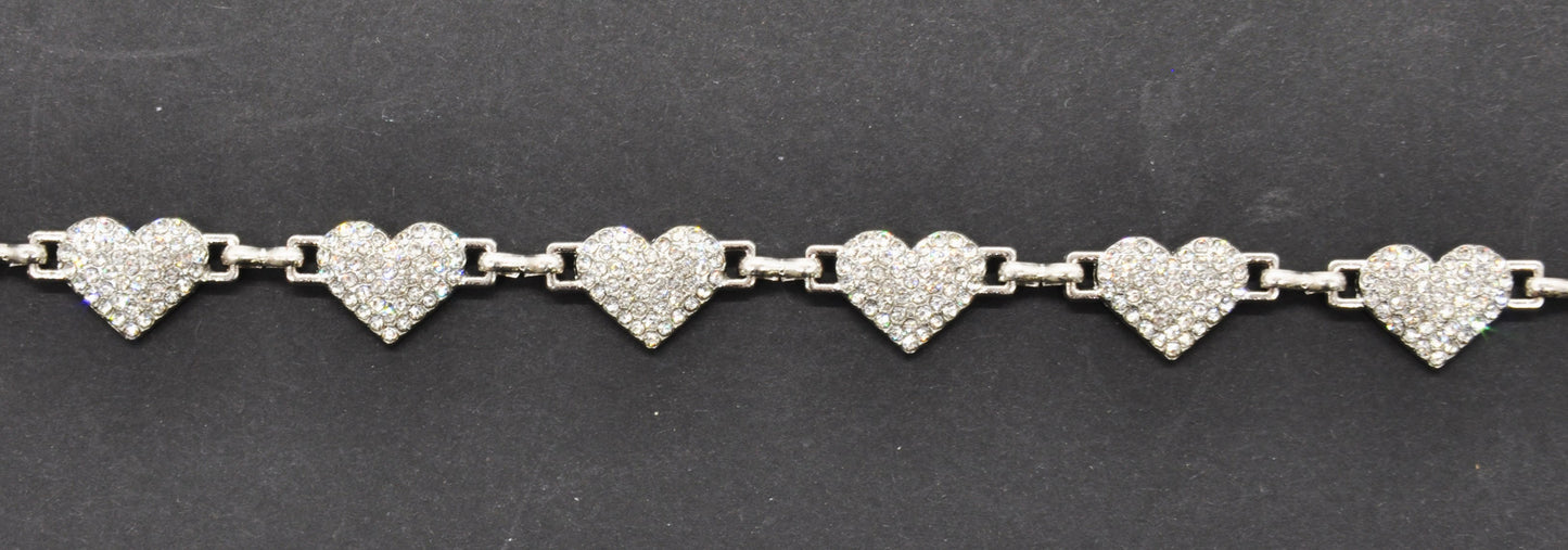 Belagio Enterprises - Rhinestone Trim (10 Yard Roll) - BR-400-10 Heart Shape Gold