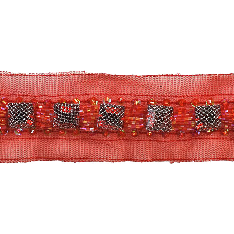 Beaded Trim on Netting - 2" Width (10 Yard Roll) - BR-477-22