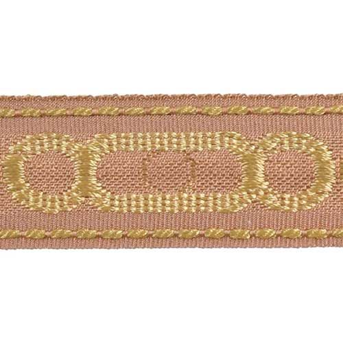 Godiva Collection - 1 1/2" width CIRCLE PATTERN BRAID (25 Yard Roll) - BR-7097-18/16 Beige and Chocolate