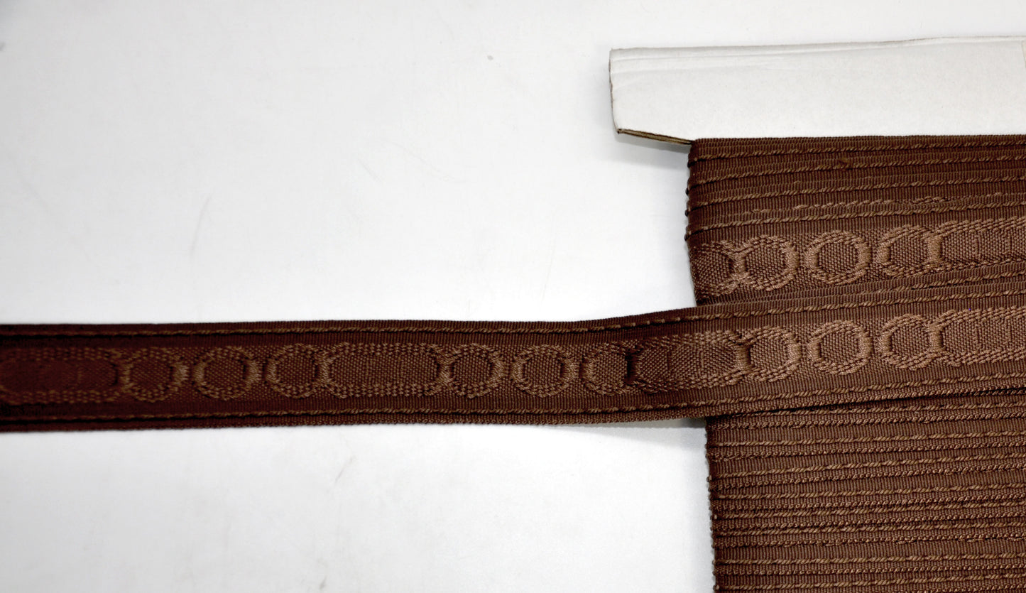 Godiva Collection - 1 1/2" width CIRCLE PATTERN BRAID (25 Yard Roll) - BR-7097-88/66 Dark Brick and Chocolate