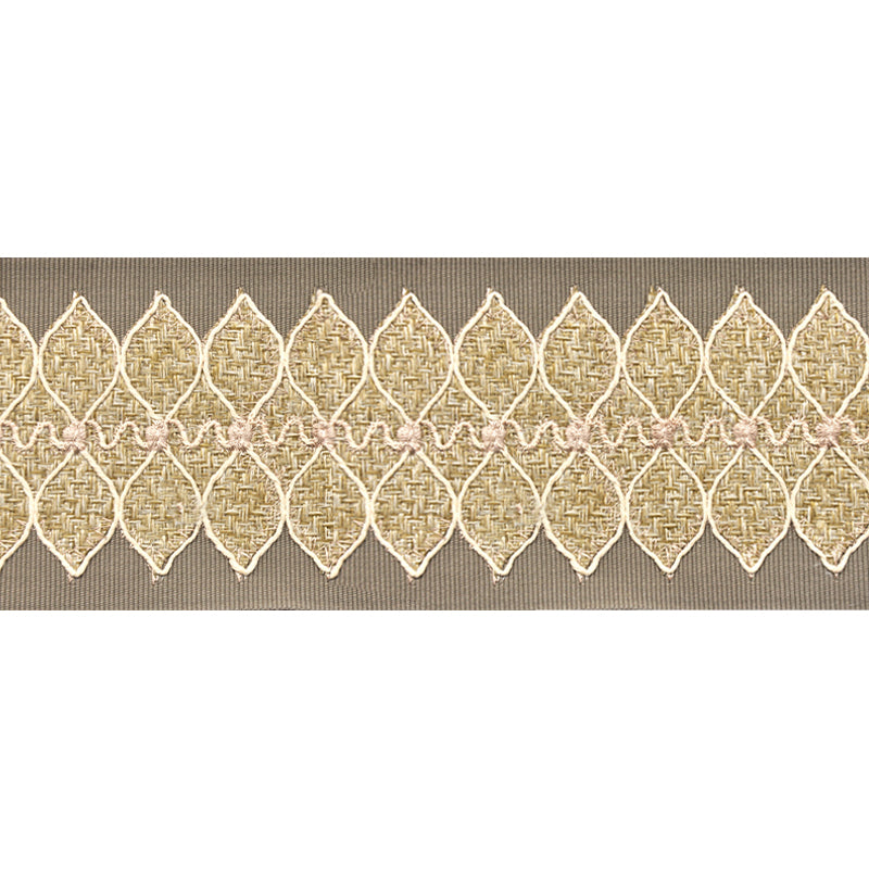 Decorative Woven Trim Tape - 3 1/2" Width (25 Yard Roll) - BR-7549-82 Sand