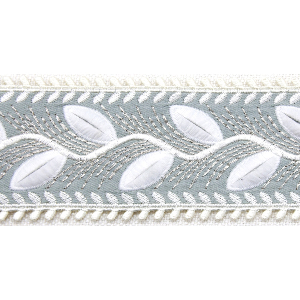 Embroidered Decorative Woven Trim Tape - 2 1/4" Width (25 Yard Roll) - BR-7564-41 Mint