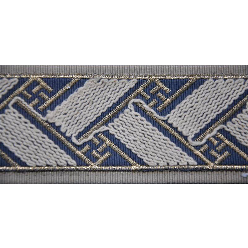 Decorative Woven Trim Tape - 2 3/8" Width (25 Yard Roll) - BR-7594-49 Basket Weave Grey