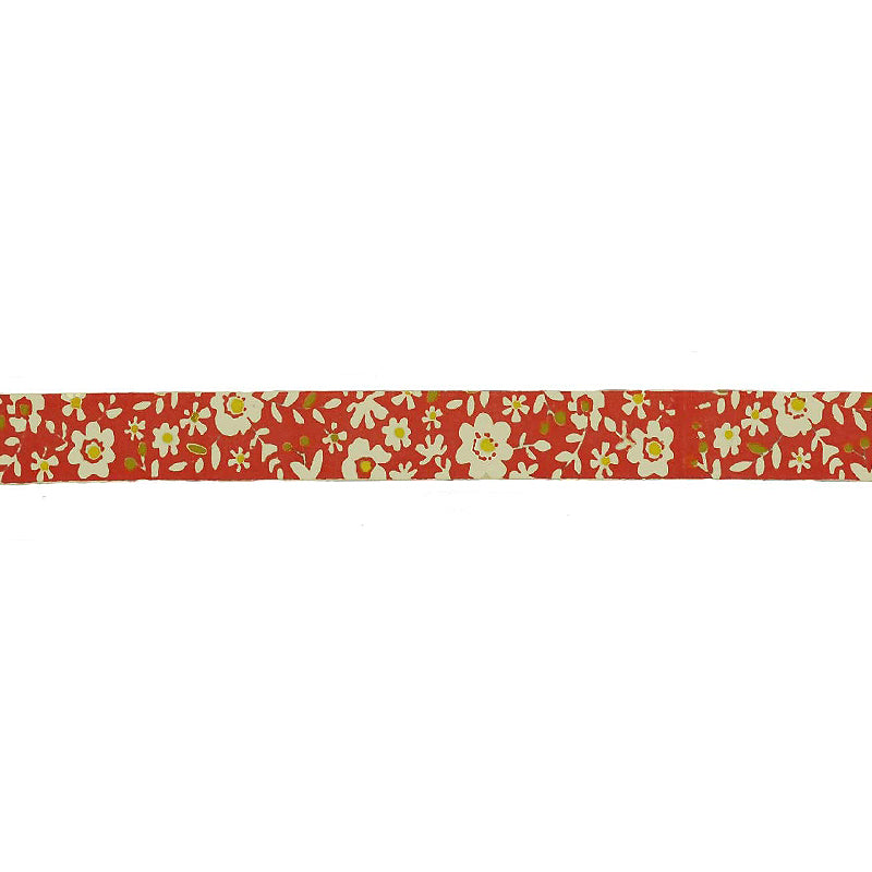 Belagio Enterprises Printed Cotton Ribbon Tape - 5/8" Width x 25 Yards Roll - Daisy (Red)