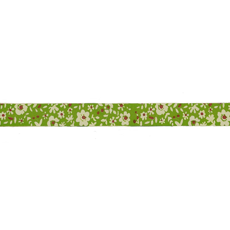Belagio Enterprises Printed Cotton Ribbon Tape - 5/8" Width x 25 Yards Roll - Daisy (Lime)