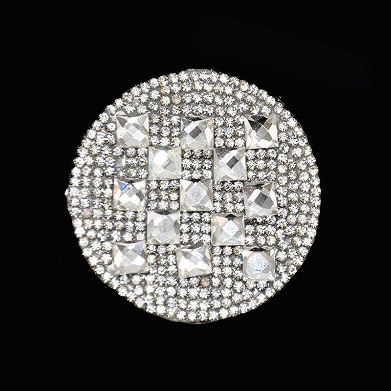Belagio Enterprises - 1 3/4" Width Iron-On Circle Rhinestone Appliques - BRM-1