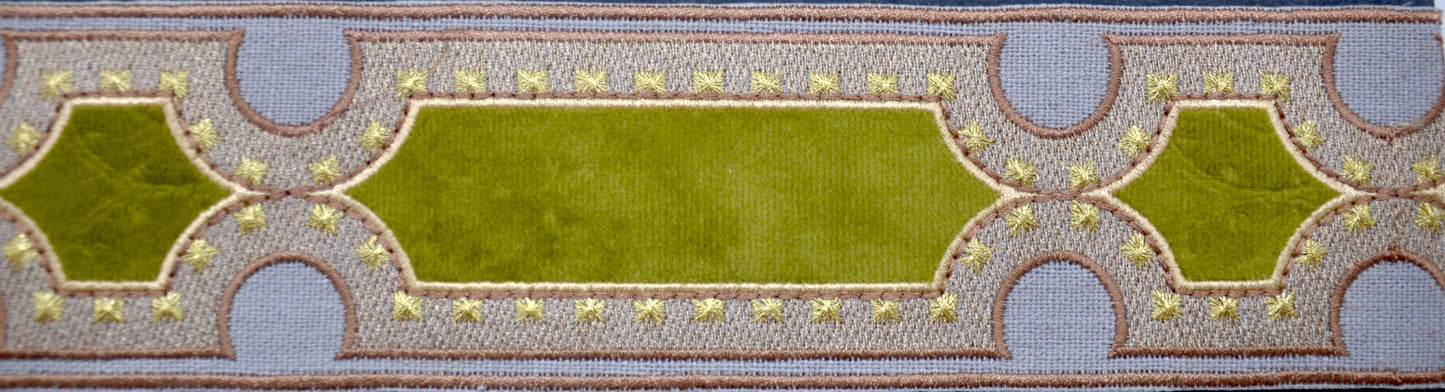 Decorative Chenille Trim Tape - 2 1/4" Width (23-30 Yard Roll) - BR-7538-36 Gold & Silver