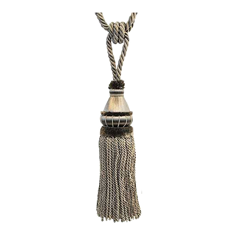 Mulberry Collection - 12" Length SINGLE TASSEL TIEBACK - BT-6002-49 Metal Grey