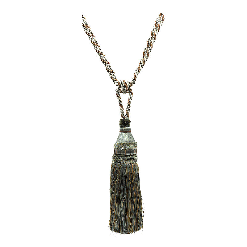 Odyssey Collection - 12" Length SINGLE TASSEL TIEBACK - BT-6030-11/28 Turquoise and Brown