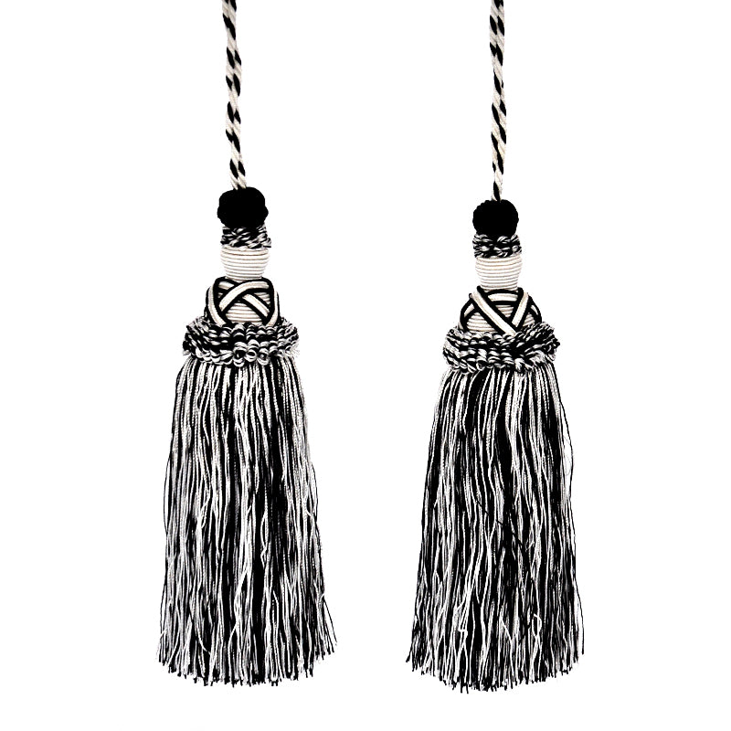 Milante Collection - 8" Length TASSEL - BT-509-02/27 Black and White (2 Pieces per Pack)