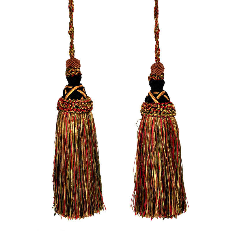 Milante Collection - 8" Length TASSEL - BT-509-02/36 Black and Olive (2 Pieces per Pack)