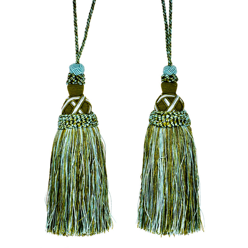 Milante Collection - 8" Length TASSEL-BT-509-03/14 Turquoise and Green (2 Pieces per Pack)