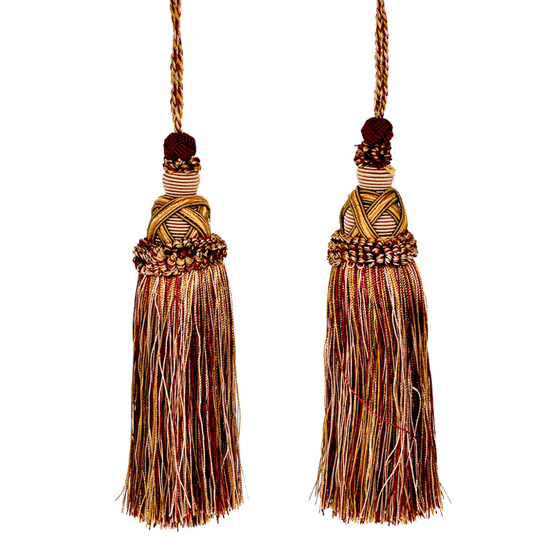 Milante Collection - 8" Length TASSEL-BT-509-10/18 Gold and Rust (2 Pieces per Pack)