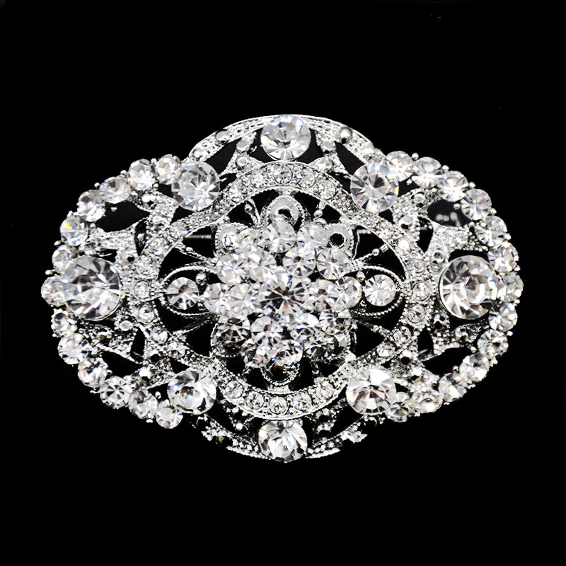Belagio Enterprises - Rhinestone Brooch - 3" W x 2 1/2" L - BW-134