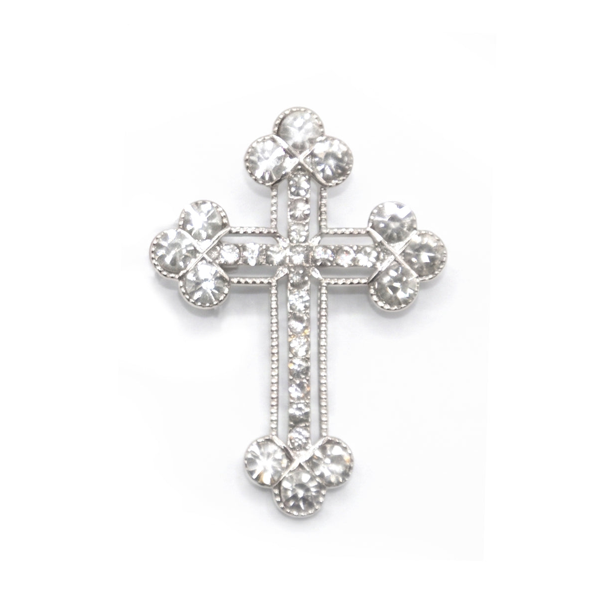 Sacred Spark Crystal Cross Brooch