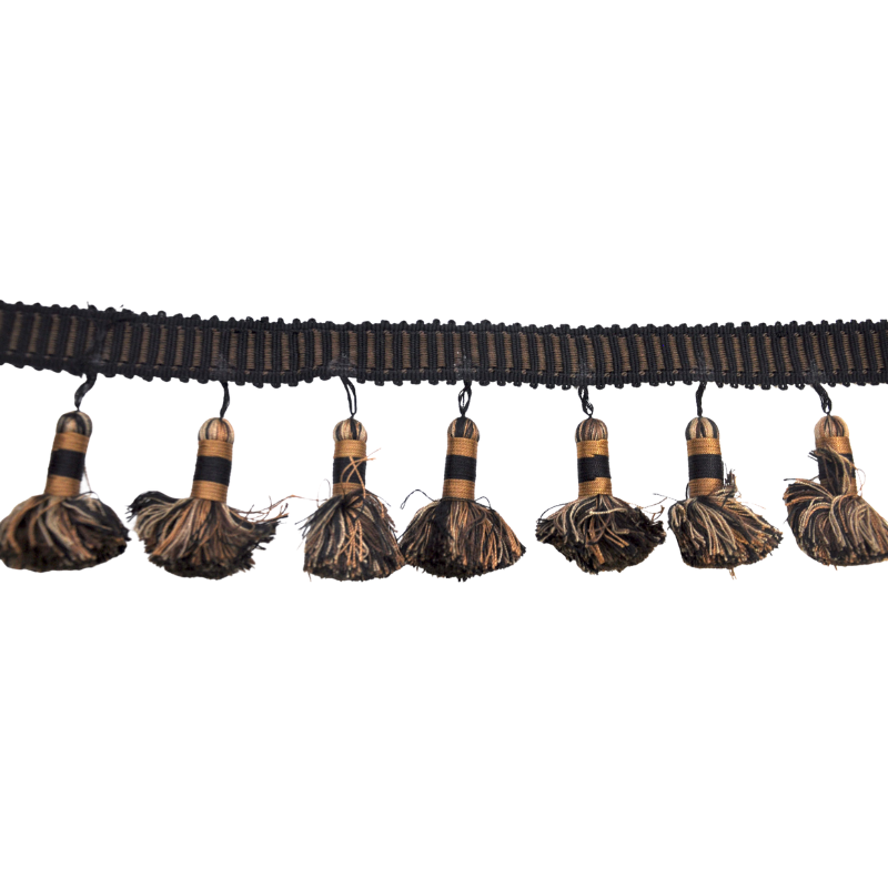 Belagio Enterprises Godiva Collection 4" Large Tassel Fringe - 25 Yard Roll - Chocolate and Brown | Style BF-4098