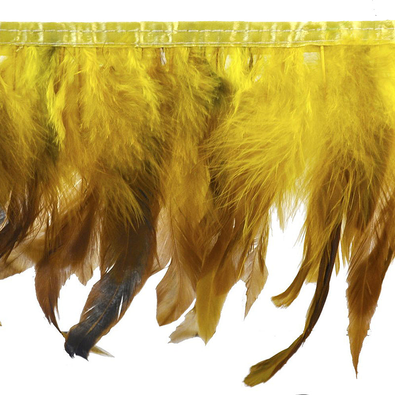 Belagio Enterprises - 9-inch Rooster Feather Trim (10 Yard Roll) - B-1135-29 Yellow