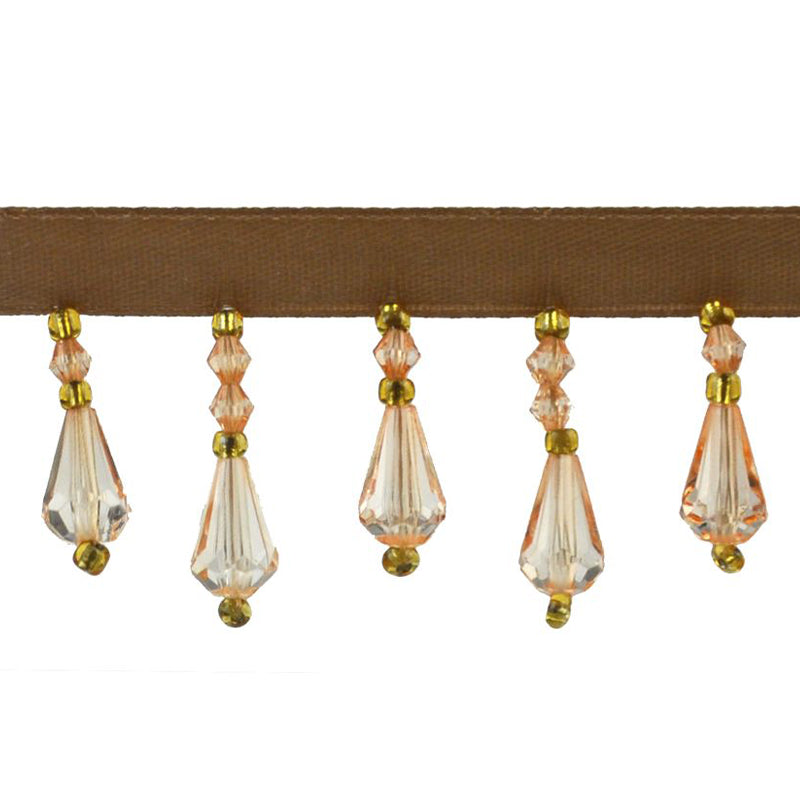 Beaded Fringe - 1 1/2" width (15 Yard Roll) - BB-902-18/10 Rust and Gold