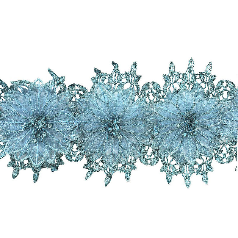 Belagio Enterprises - 5" Width Embossed Venice Flower Trim (15 Yard Roll) - BF-1352-23 Teal