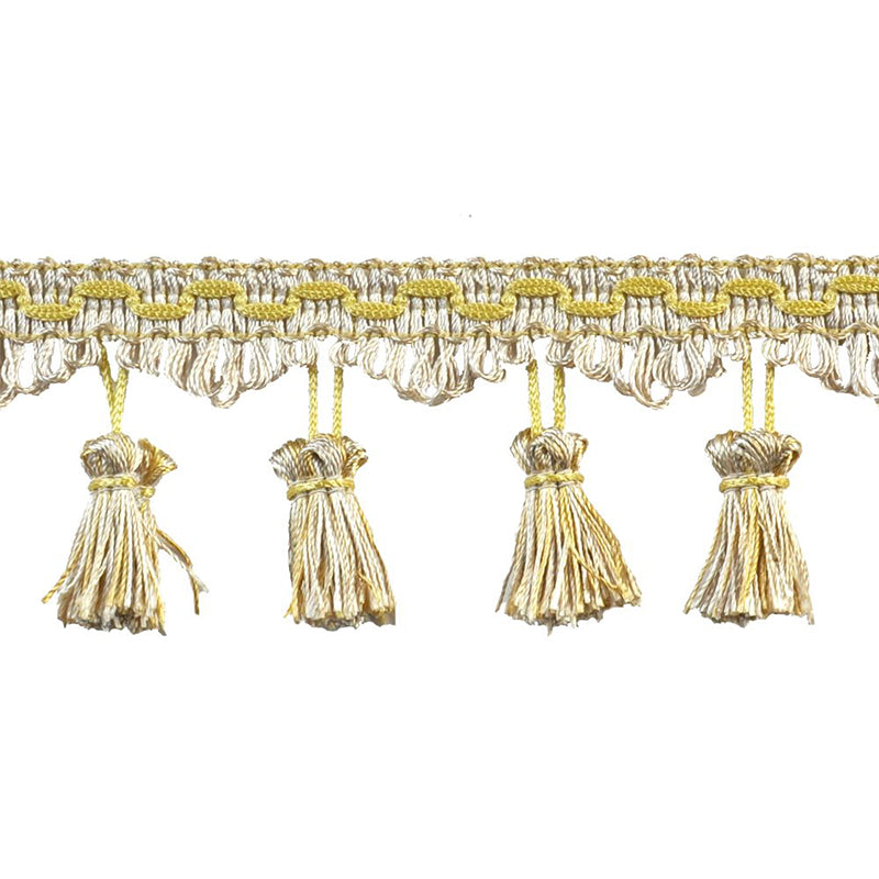 Basics Collection - 2 1/4" Tassel Fringe (25 Yard Roll) - BF-4902-24/30 Beige and Honey