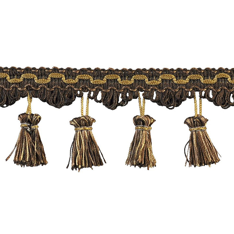 Basics Collection - 2 1/4" Tassel Fringe (25 Yard Roll) - BF-4902-38/06 Toffee and Brown