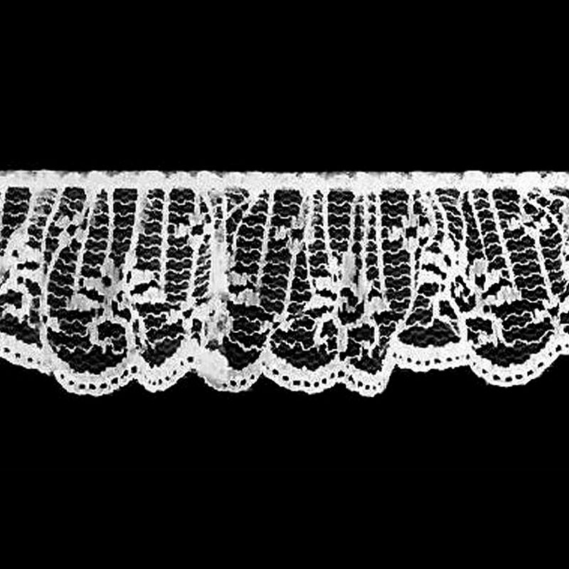 White Gathered Lace - 2" Width (40 Yard Roll) - BL-8003