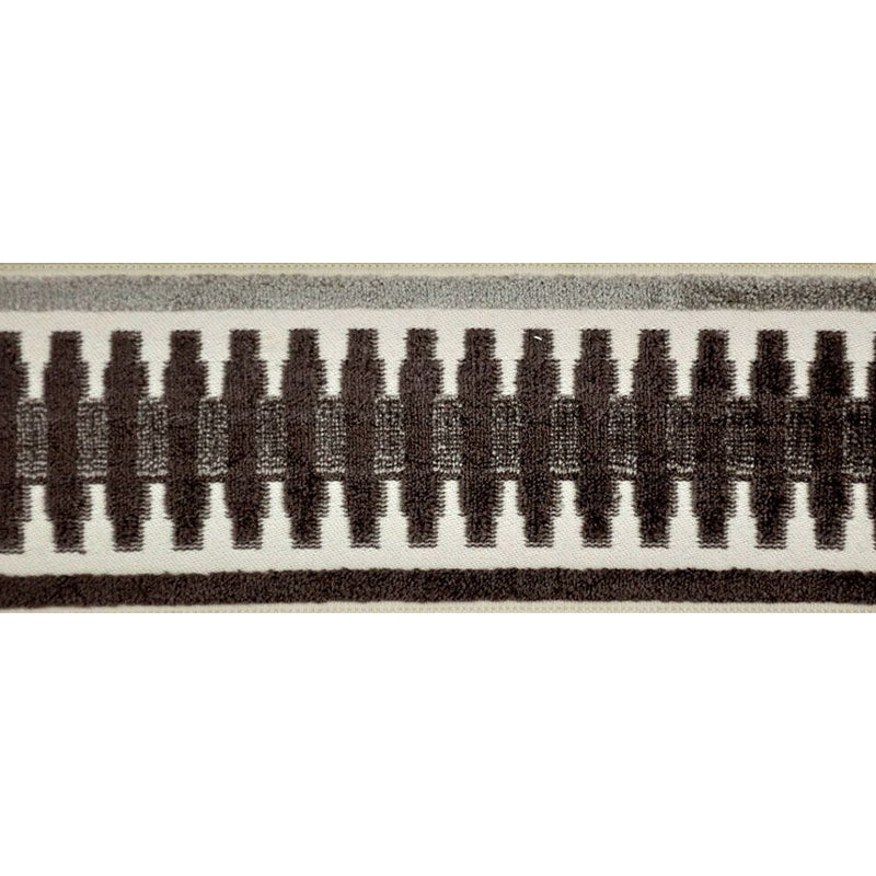 Decorative Chenille Trim Tape - 3 1/2" Width (25 Yard Roll) - BR-7522-49/11 Grey/Brown